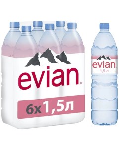 Вода минеральная природная Эвиан 1 5 л х 6 шт негазированная пэт Evian
