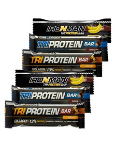 Протеиновые батончики TRI Protein bar ассорти 6 шт по 50 г Ironman