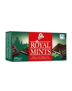 Шоколад порционный Royal Mints с мятной начинкой 200 г картонная коробка Halloren