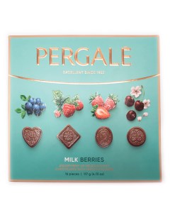 Конфеты шоколадные Milk Berries Вишнево ягодная коллекция 117 г Pergale