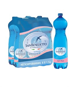 Вода минеральная негазированная 1 5л 6 штук San benedetto