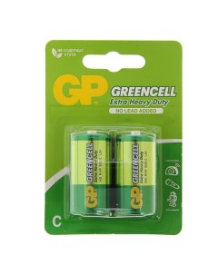 Батарейка солевая Greencell Extra Heavy Duty С R14 2BL 1 5В блистер 2 шт Gp