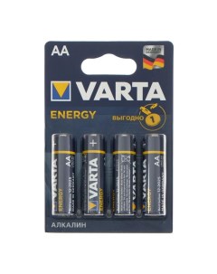Батарейка алкалиновая Energy AA LR6 4BL 1 5В блистер 4 шт Varta