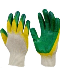 Перчатки защитные трикотажные двойной латексный облив цв зеленый 300пар уп Nobrand