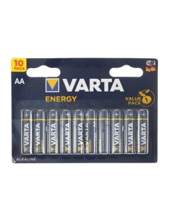 Батарейка алкалиновая Energy AA LR6 10BL 1 5В блистер 10 шт Varta
