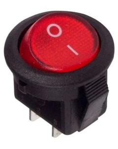 Выключатель клавишный круглый 250V 3А 2с ON OFF красный Micro Rexant