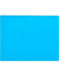 Папка конверт на молнии Color А5 160мкм пластик голубая 12шт Attache