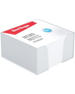 Блок для записей Premium 90 90 45 мм пластиковый бокс белый 100 белизна Berlingo
