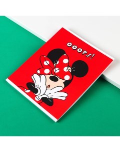 Тетрадь 48 листов в клетку картонная обложка Минни Маус Disney