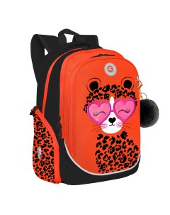 Рюкзак школьный RG 368 1 1 черный оранжевый Grizzly