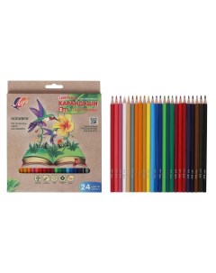 Цветные карандаши 24 цвета ZOO пластиковые шестигранные Луч