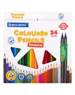 Карандаши цветные пластиковые 181937 в наборе 24 цв 3 набора Brauberg
