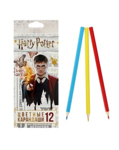 Карандаши цветные 12 цветов Гарри Поттер заточенные картонная коробка европодвес Hatber