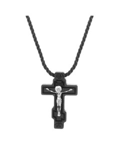 Серебряная подвеска крест на шнурке 925 пробы Ювелирочка