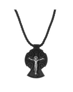 Серебряная подвеска крест на шнурке 925 пробы Ювелирочка