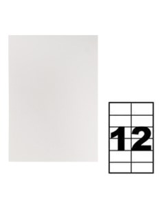 Этикетки а4 самоклеящиеся 50 листов 80 г м на листе 12 этикеток размер 105 х 48 мм глянцевые белые Calligrata