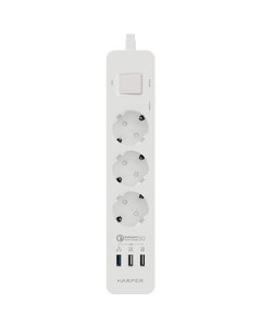 Сетевой фильтр UCH 420 White QC3 0 с USB зарядкой Harper