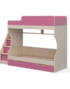 Кровать двухъярусная с ящиками 6 Р443 розовый Капризун