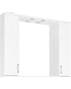 Зеркало шкаф Олеандр 2 Люкс 100 с подсветкой белый ЛС 00000583 Style line