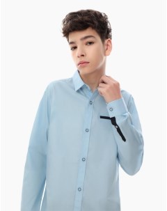 Голубая рубашка Regular с контрастными вставками для мальчика Gloria jeans