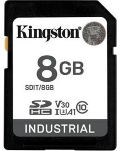Промышленная карта памяти SDHC 8Gb SDIT 8GB Industrial 40C to 85C C10 UHS I U3 V30 A1 pSLC Kingston