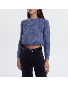 Синий укороченный свитер One week