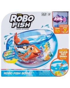 Интерактивная игрушка RoboAlive Robo Fish аквариум с рыбкой несохнущий песок розовая рыбка Zuru