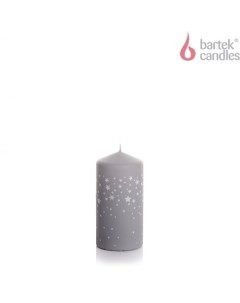 Свеча Зимние звезды колонна серая 70 х 150 х 6 мм Bartek