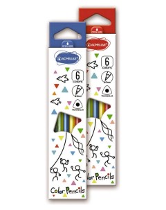 Набор карандашей цветных трехгранных 6 цв в картонном футляре Acmeliae