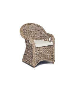 Кресло MAISONET подушкой натуральный серый natural натуральный ротанг Tetchair
