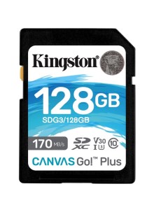 Карта памяти 128Gb SDXC Canvas Go Plus Class 10 UHS I U3 SDG3 128GB Kingston