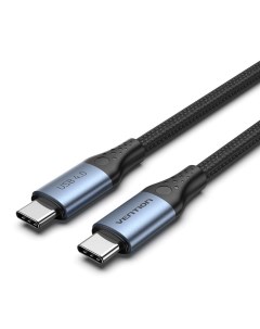 Кабель USB Type C USB Type C экранированный быстрая зарядка 5A 1 м черный TAVHF Vention