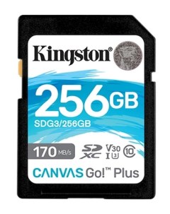 Карта памяти 256Gb SDXC Canvas Go Plus Class 10 UHS I U3 SDG3 256GB Kingston
