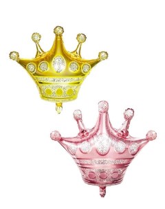 Набор 2 шт Шар фигура Корона золото розовое золото 38 х 40 см15 фольгированный Веселая затея