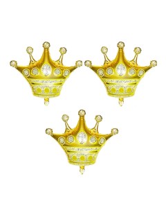 Шар фигура Корона золото 38 х 40 см 15 фольгированный Веселая затея