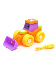 Конструктор 639 Трактор 21 деталь оранжево фиолетовый Кнр