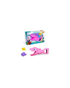 Игрушка для купания Розовый дельфин с рыбками в коробке Кнр