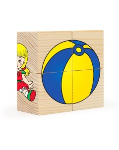 Кубики Игрушки 4 куб Русские деревянные игрушки