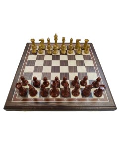 Шахматы профессиональные на доске из ореха 50х50 см фигуры из композита Lavochkashop