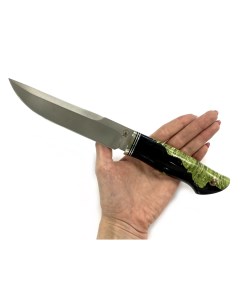 Нож Джокер Х12МФ карельская берёза цвет зеленый Русский молот