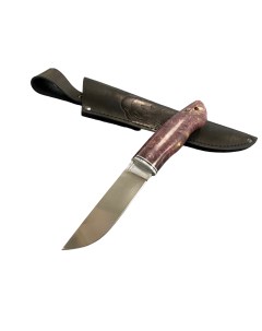 Нож Носорог 95х18 стабилизированная карельская береза сиреневый цвет Mp