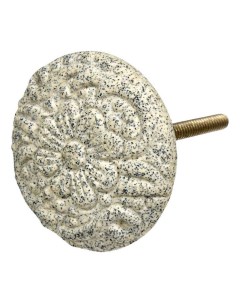 Ручка для мебели Каменный цветок керамика белая матовая 4 5 см Blumen haus