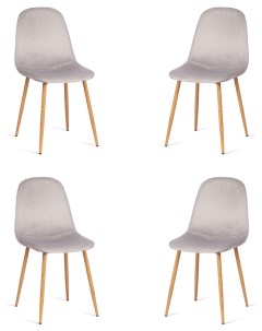 Комплект обеденных стульев для кухни BREEZE 4 шт светло серый натуральный Tetchair