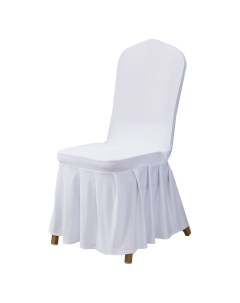 Чехол на стул со спинкой Jersey универсальный с юбкой оборкой 4 шт 10713 Luxalto