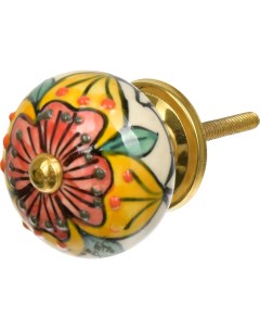 66127 Ручка керамическая для мебели Марокканский узор ручная роспись цве Blumen haus