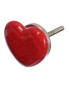 Набор из 6 шт 66160 Ручка керамическая для мебели Сердце цвет красный 3 Blumen haus