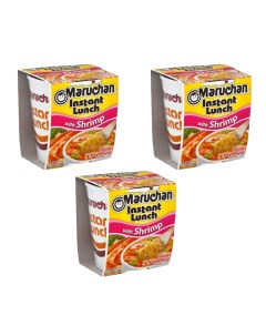 Лапша быстрого приготовления Маручан Инстант Ланч со вкусом креветки 3 шт по 64 г Maruchan
