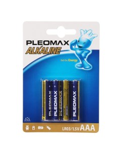 Батарейка алкалиновая Pleomax AAA LR03 4BL 1 5В блистер 4 шт Nobrand