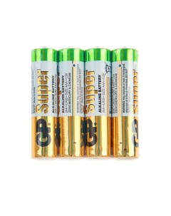 Батарейка алкалиновая Super AAA LR03 4S 1 5В спайка 4 шт 2 шт Gp