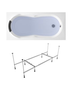 Акриловая ванна Easter Pro S1 3706075P набор 3 в 1 размер 170х75 см Lavinia boho